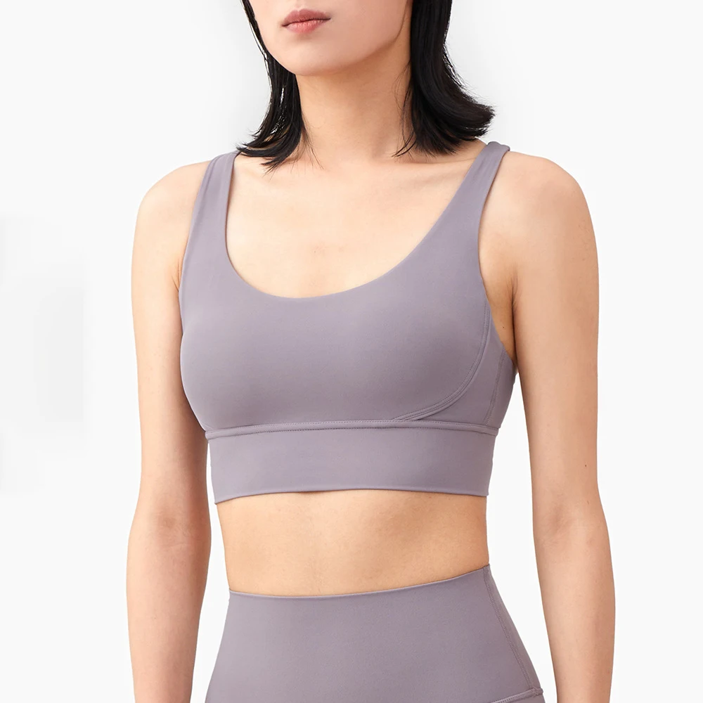 2023 New Fabric Nylon Breathable Women Yoga Tops Bra Solid Color And Sexy Sports Wear Outdoor Exercise Clothes