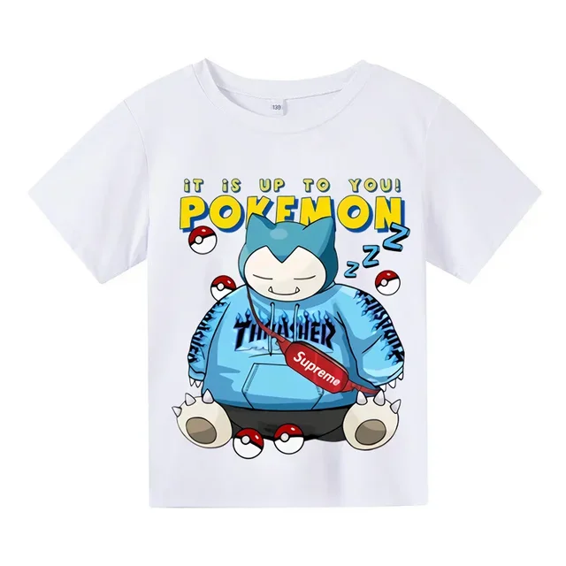 thumbnail image 1 of Camiseta de verano popular de Pikachu para niños, ropa para niños y niñas, camiseta de manga corta informal y cómoda con cuello redondo y dibujos animados para bebés, 1 of 5