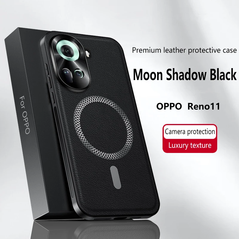Luxury High-End Leather Case with Magnetic Metal Ring, Anti-Drop, and Anti-Fingerprint Protection