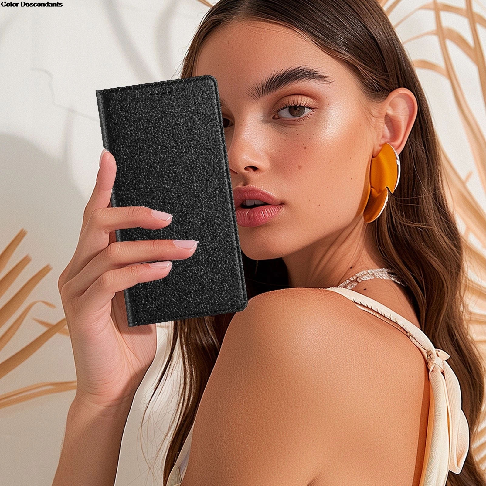 Luxury Leather Magnetic Case with Card Slots and Shockproof Book Cover