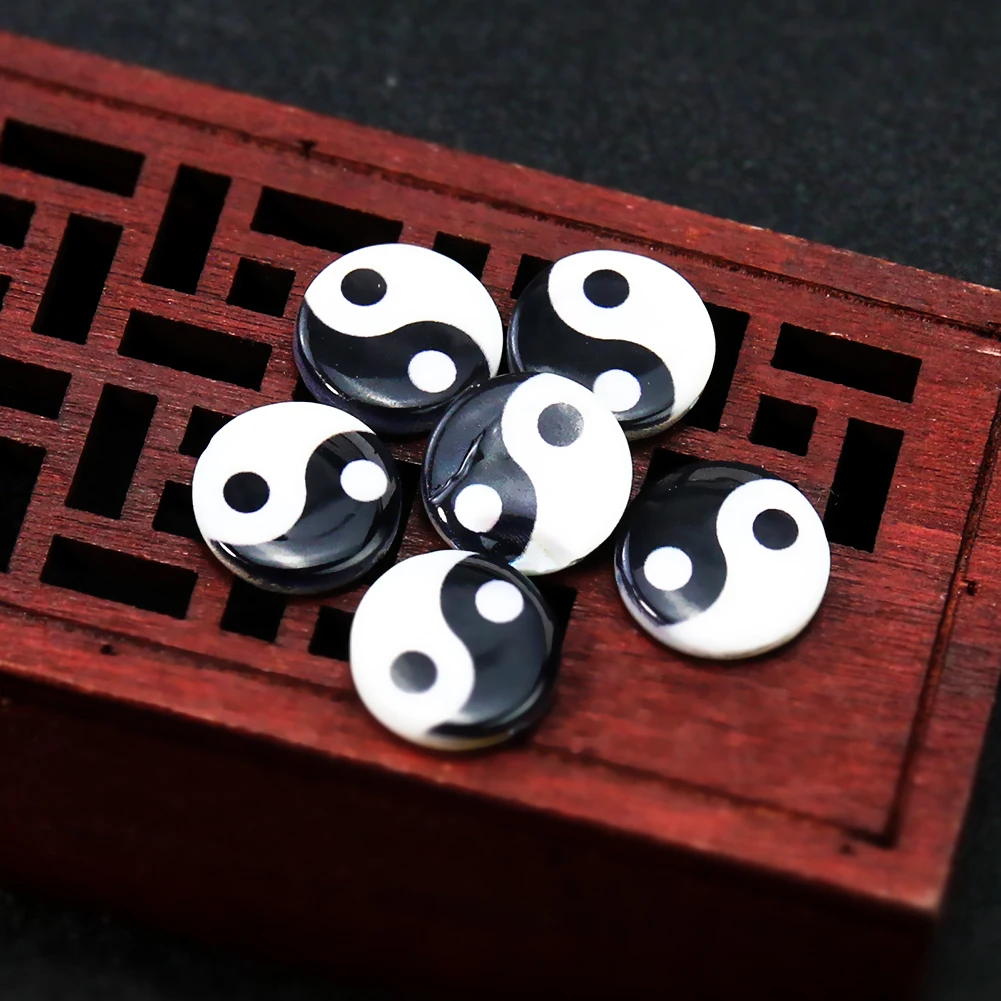 

5PCS Tai Chi Bagua Shell Charm Beads Natural Mother of Pearl Yin Yang Spacer Loose Bead for DIY Bracelet Necklace Jewelry Making