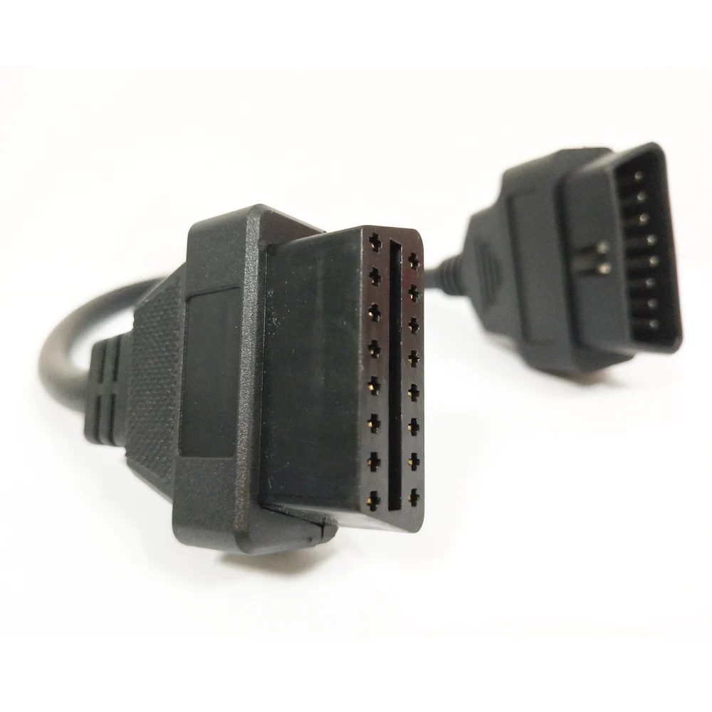 CERRXIAN OBD2 OBDII connettore Maschio a 16 Pin per Aprire Il Cavo a Spirale, Cavo di Ricambio per Estensione diagnostica OBD da 5 Piedi 1,5 m per Veicolo Fai-da-Te