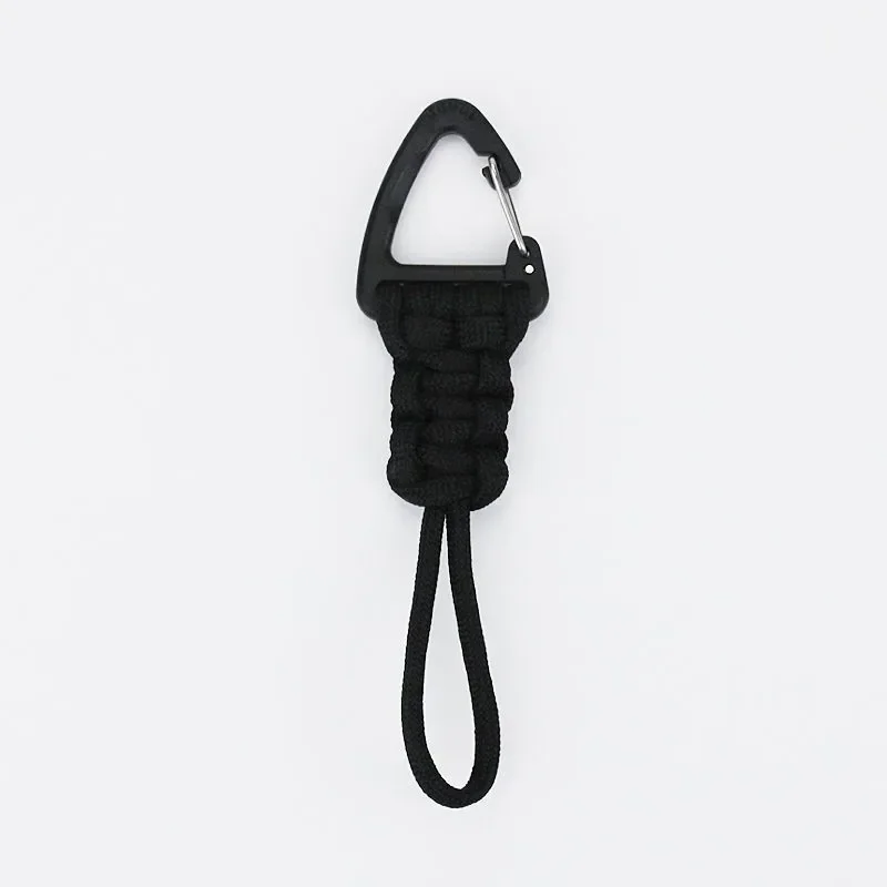 Versatile Paracord Lanyard Keychain with Triangle Carabiner & Braided Strap - Anti-Loss Wrist Rope