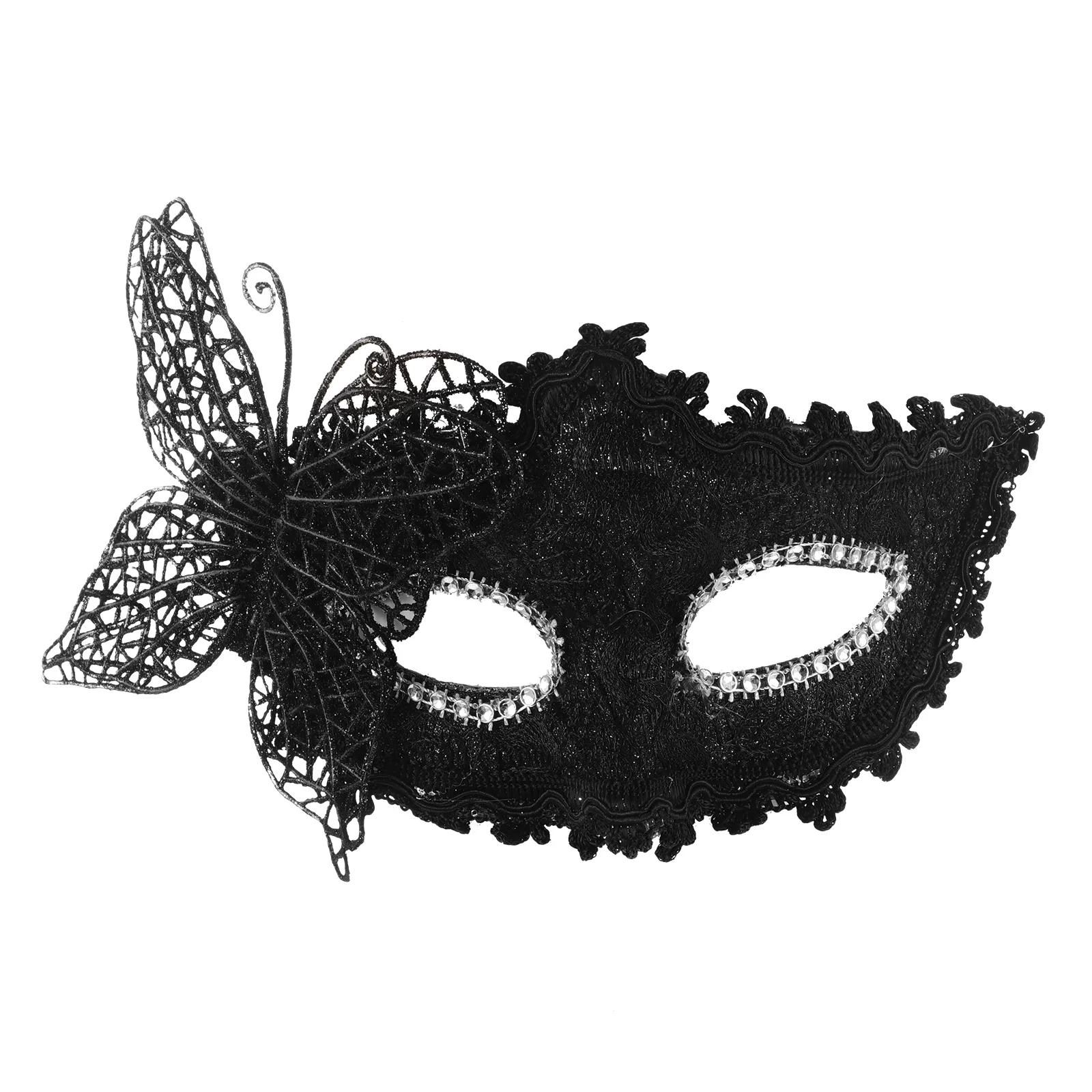 

Butterfly Half Face Mask Venetian Masquerade Cosplay Party Halloween Handheld Prop for Fabric Women