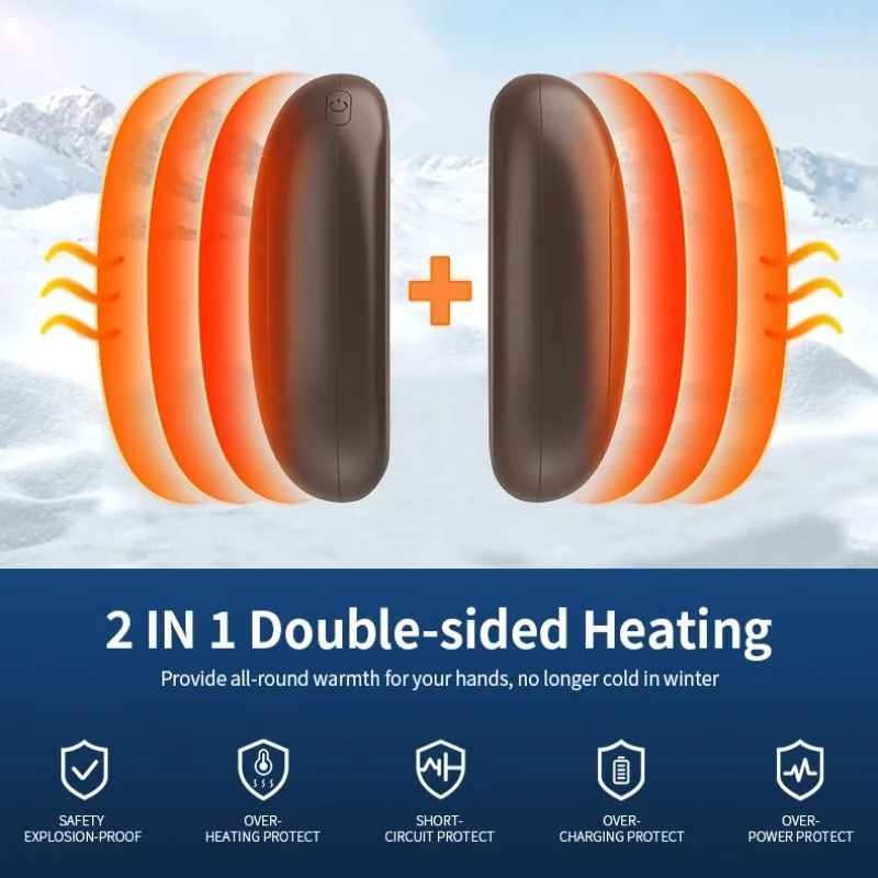 2in1 Magnetic Hand Warmers 3 Adjustable Heat Settings Fast 3 Second Heating Dual Sided Warmth Massage USB