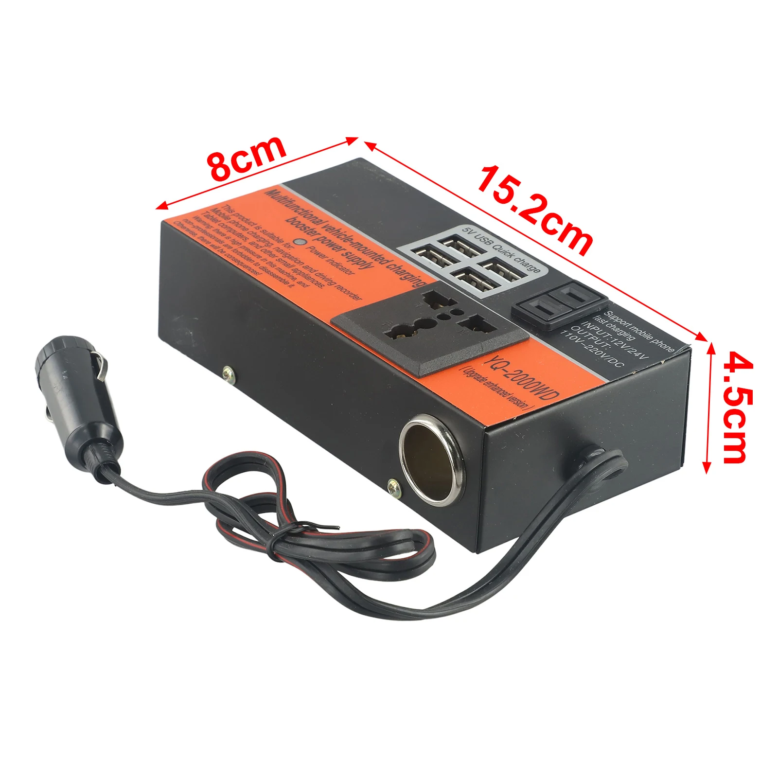 Convertitore Per Auto Inverter Di Potenza Con Display A Led 1500W Dc12V/24V A Dc110V/220V Convertitore Trip 4Usb Modificato Sne Wave Inverter