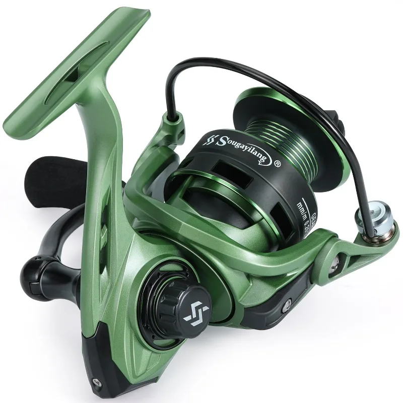 Sougayilang 2000 Sizes Fishing Reel 5.2:1 Gear Ratio Max Drag 5kg Spinning  Reel with Aluminum Spool for Carp Freshwater Pesca