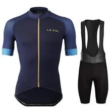 2022 LE COL New Men's Cycling Jersey Mountain Bike Clothing Anti-UV Racing MTB Bicycle Shirt Uniform Breathable Cycling Clothing