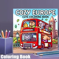 28-страничная книжка-раскраска Cutie Europe для взрослых |   Раскраска, принадлежности для рисования на Рождество, День Благодарения