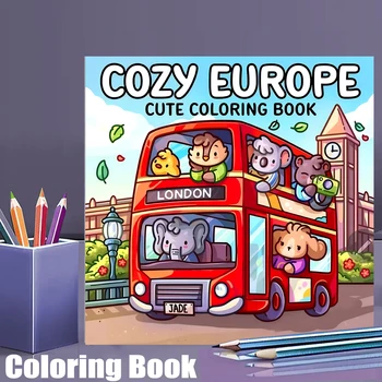 Libro da colorare Cutie Europe da 28 pagine per adulti | Libro da colorare, articoli da disegno per Natale, Ringraziamento