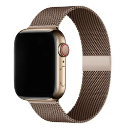 Milanese Loop Metal Strap for Apple Watch Bands - Stylish Stainless Steel Bracelet (21 coffee)