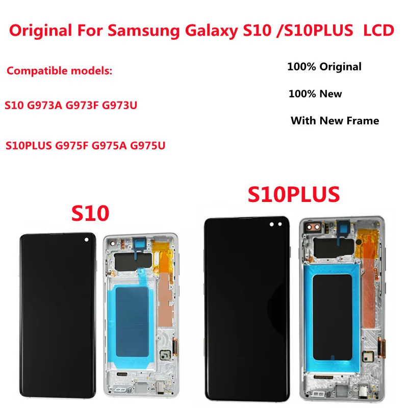 Original Samsung Galaxy S10 G973F Display LCD REPARATUR mit FINALATEST HSW24 