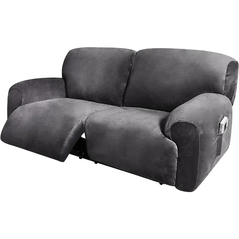 

ULTICOR Extra Wide 75" - 100", Reclining 2 Seater Sofa, Extra Wide Reclining Love Seat Slipcover, 6-Piece Velvet Stretch, Reclin