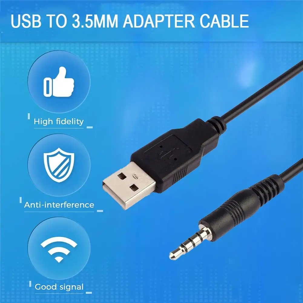1M 3.5mm 모노 남성형 USB 전원 케이블 잭 3.5mm 2극 USB 충전 케이블 USB-3.5mm 어댑터 케이블