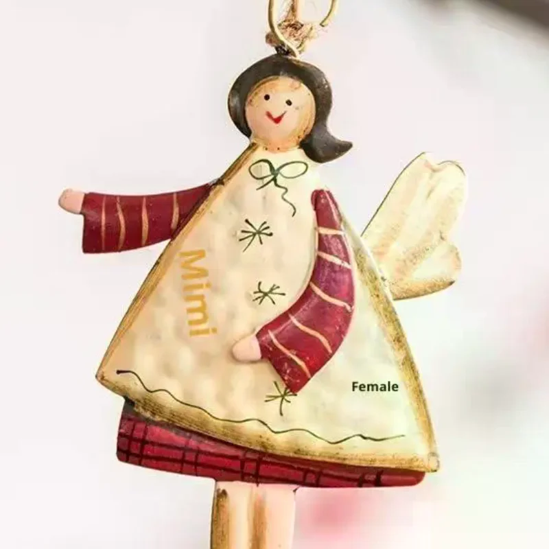 1PCS Acrylic Classic Angel Hanging Piece Christmas Decorations Santa Claus Xmas Tree Addition 2026 Navidad Celebration Trimming