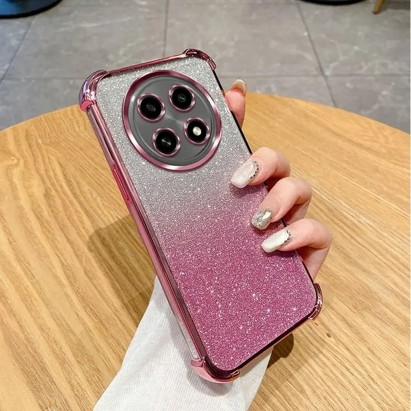 Shockproof Gradient Glitter Silicone Phone Case