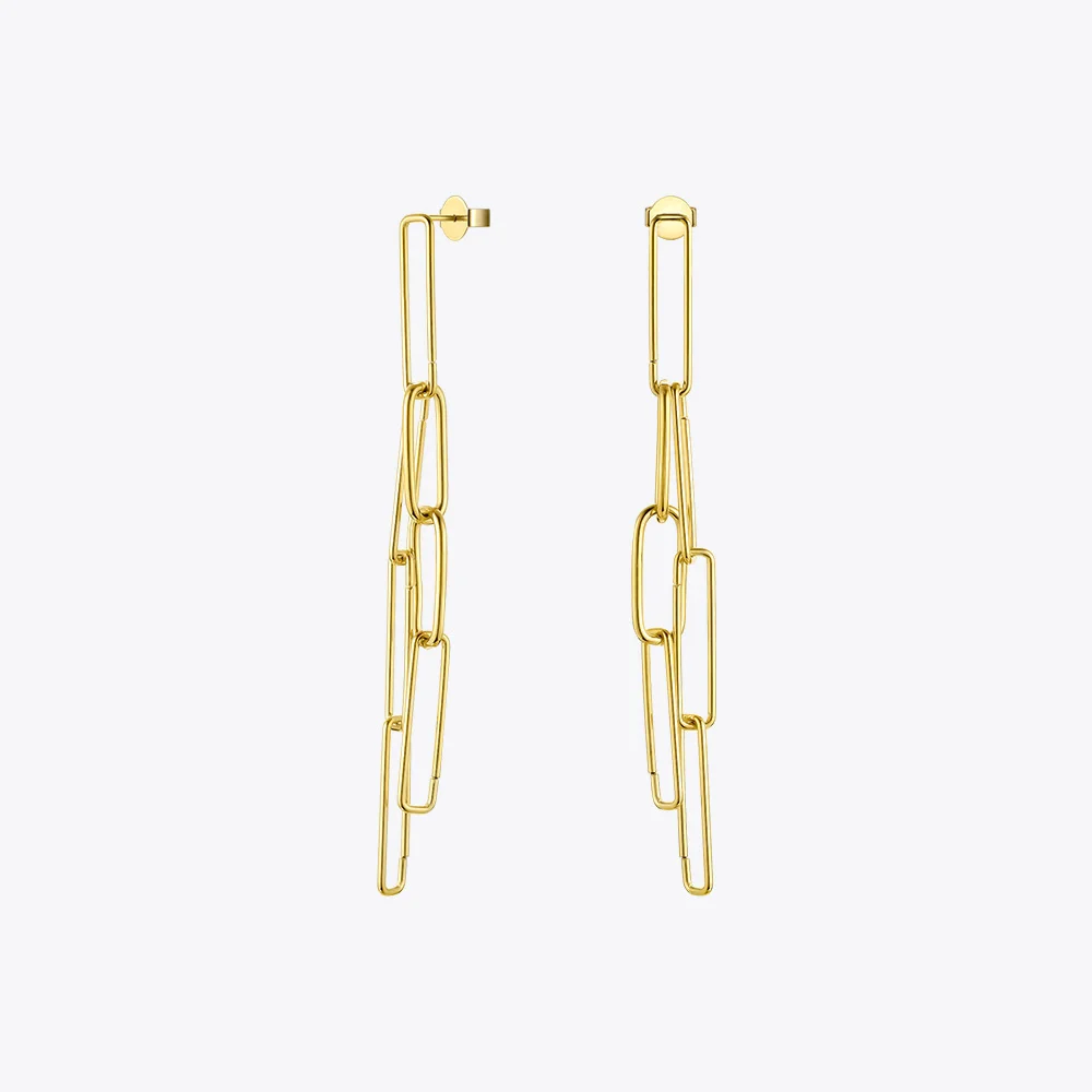 ENFASHION Boho Link Chain Drop Earrings For Women Gold Color Long Tassel Simple Dangle Earings Fashion Jewelry oorbellen E191111
