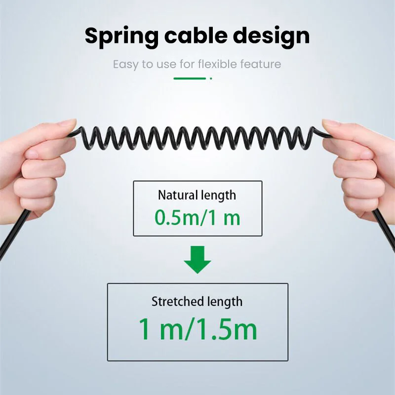 3.5mm Audio Cable 3.5 Male to Type C/3.5MM Male Car Spring AUX Adapter For Phone Car Speaker MP4 Headphone