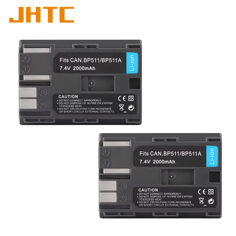 BP-511 BP-511A batteria per Canon EOS 40D 300D 5D 20D 30D 50D 10D D60 G6 BP511 FV40 FV30 FV100 200 batterie per fotocamera 2000mah - immagine 2