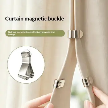 Fibbia Magnetica Senza Cuciture per Chiusura Tende, 1 Paio, Senza Chiodi, Senza Foratura, Clip per Tende per Bagno, Cucina, Finestre e Drappeggi