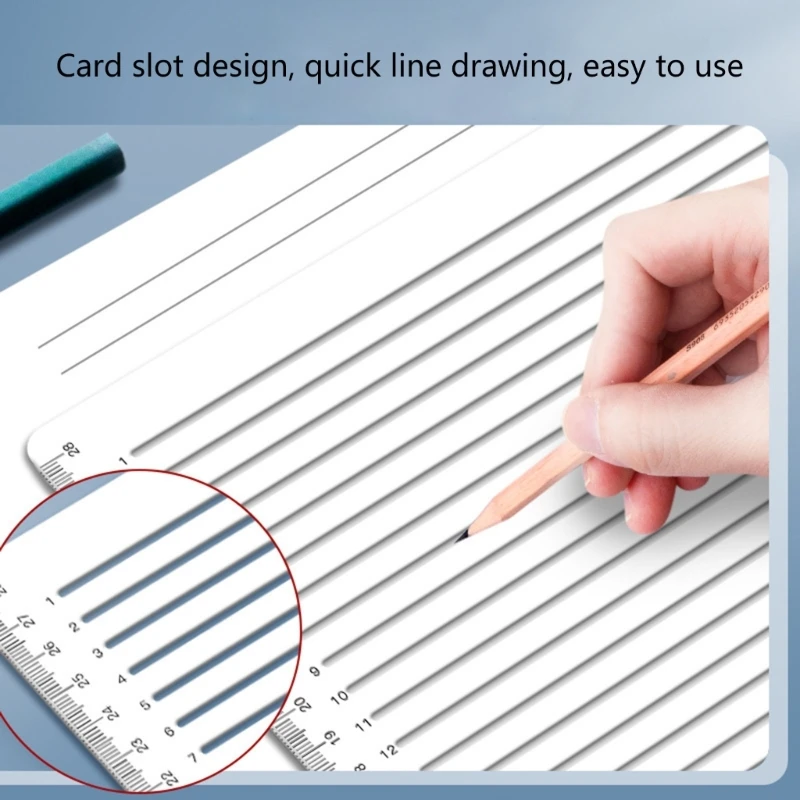 Straight Line Stencil Template College Ruled Spacing Line Drawing Stencil Ruler Line Drawing Stencil Lettering Guide F19E