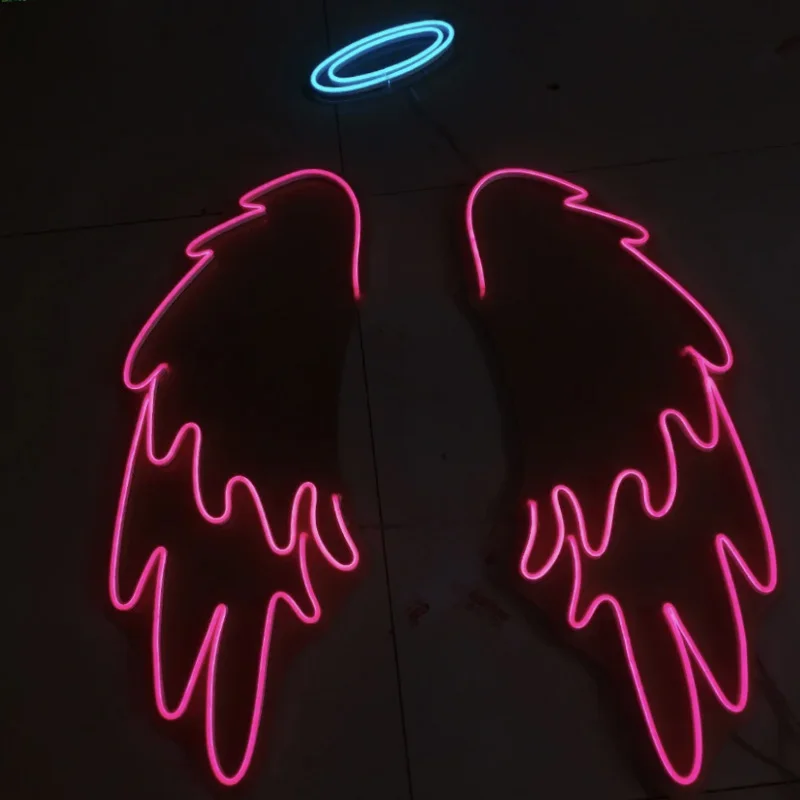 

IWP Wholesale Angel Wing Customized Neon Sign Factory Price RGB Lighting Full Colors Advertising Acrylic 12V Led Neon Sign