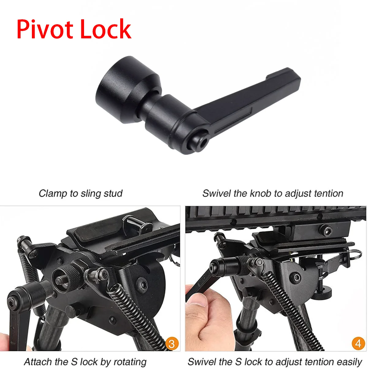 TacticalHarrisBipodPivotLockRifleMountBipodsAdapterMountedon