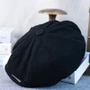 Autumn Winter Black Men Classic Beret Retro British Newsboy Cap With Fake Razor Gatsby Woman Octagonal Hats 006 2