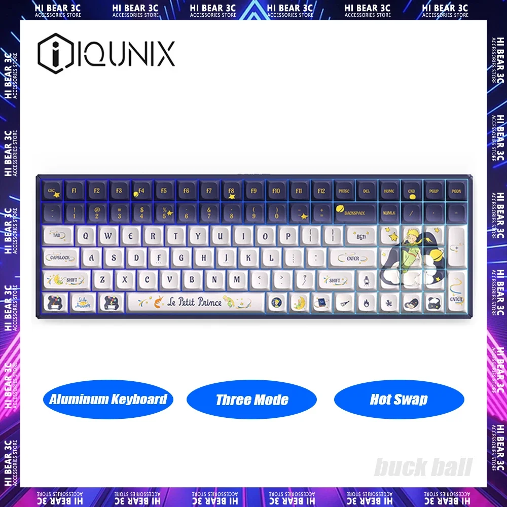 

IQUNIX F97 Wireless Mechanical Keyboard Aluminum Three Mode Hot Swap Gaming Keyboard 100 Keys Dynamic RGB Pc Gamer Accessories​
