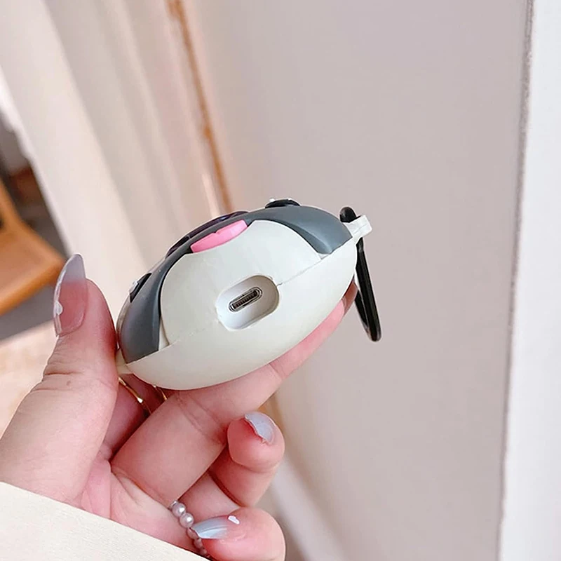 3D Cute Cartoon Black Bull Silicone AirPods Case Cover
