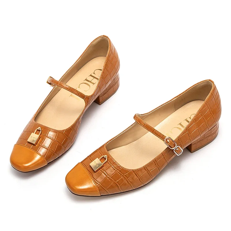 أحذية ماري جين الجديدة النسائية الكلاسيكية ذات الأ...