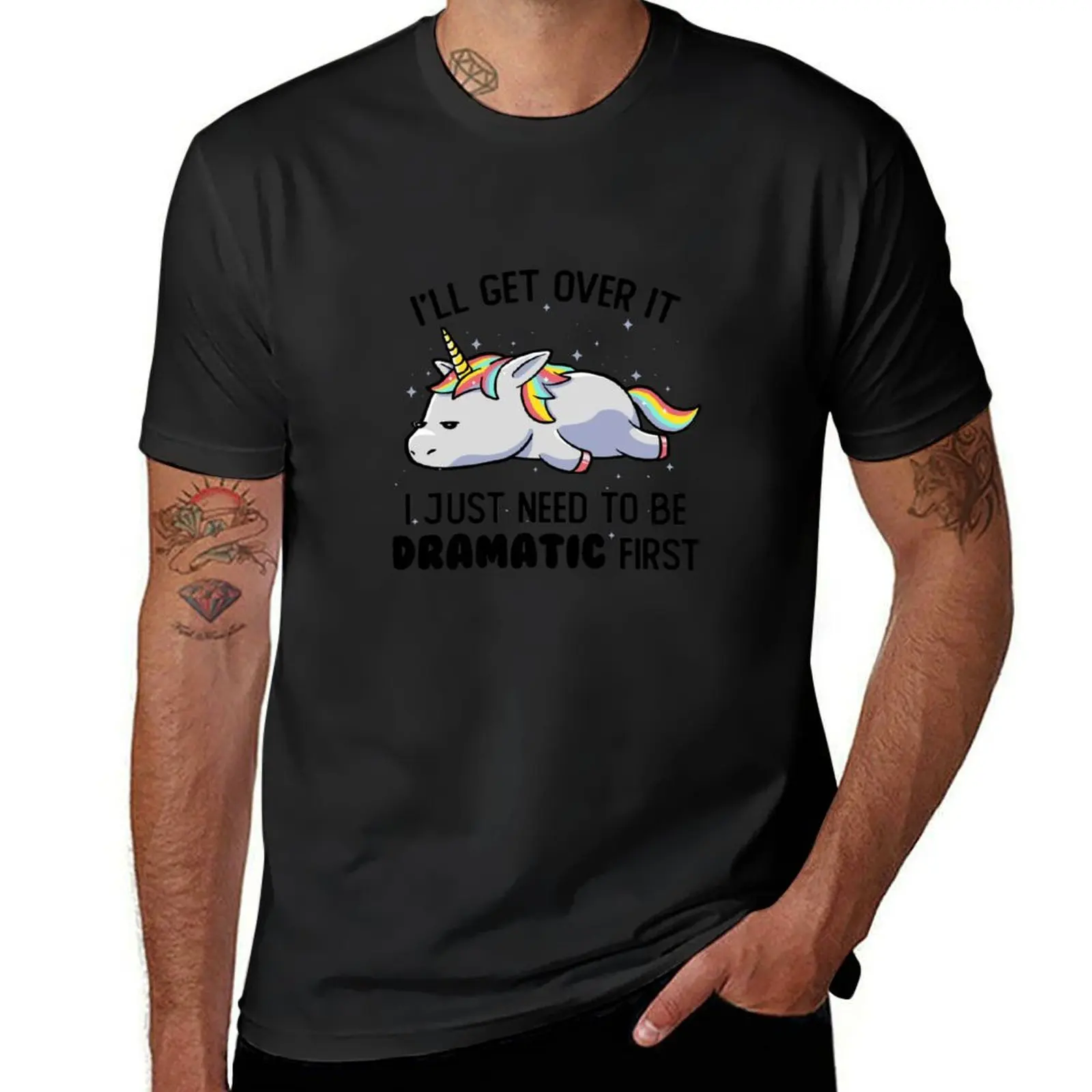 

I Just Need To Be Dramatic Lazy Unicorn Gift T-Shirt oversizeds boys whites sweat black t shirts for men