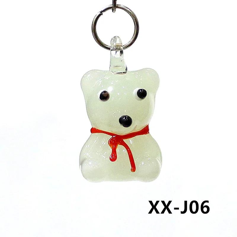 Cute Mini Glass Bear Figurine Charm Pendant Ornaments for Diy Women Jewelry Necklace Making Accessories or New Year Decor Gifts 5