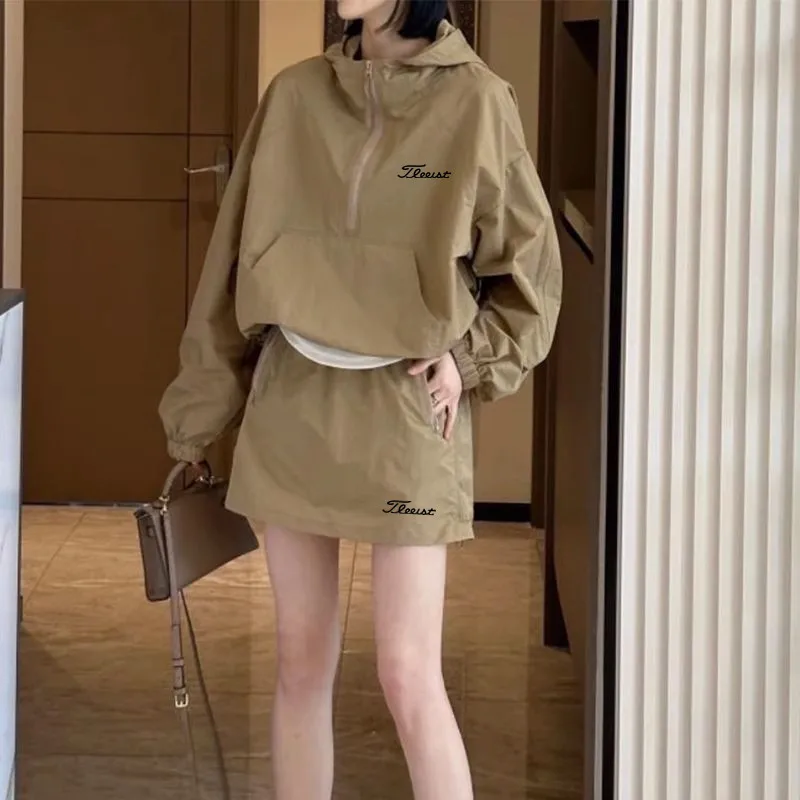 

캠핑 Women's Clothing SweatSuit Women's Set Golf Embroidery Shirts Suit Women Golf Wear 2024 Spring New Two Piece Tennis Skirt Sho