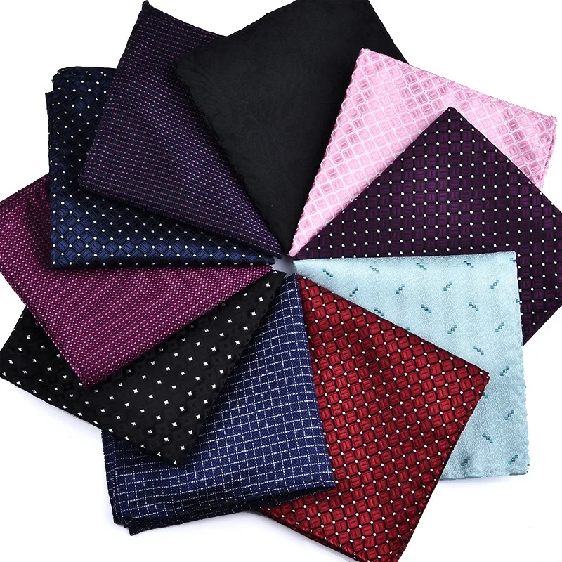 22*22CM Men's Vintage Geometric Floral Pocket Square Handkerchief Hanky Wedding Party Accessory Chest Towel Free Shipping