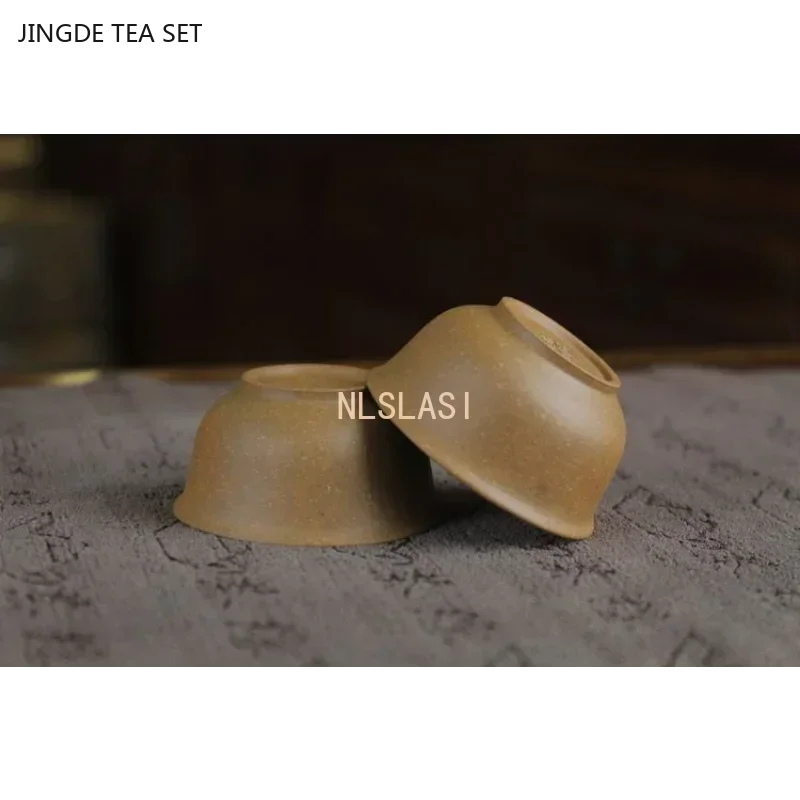 6pcs/ set Yixing Zisha tea cup creative handmade boutique multi-color master cup purple clay tea set accessories