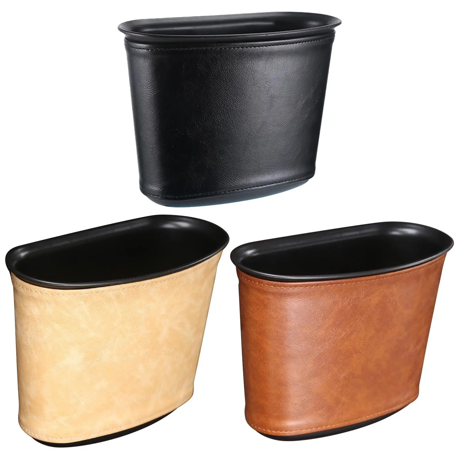 Leather Car Trash Can Bin Waterproof Auto Car Accessories Car Waste