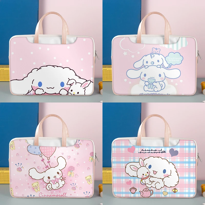 

Sanrios Anime Kawaii Cinnamoroll Laptop Bag Computer Bag Applies To 12/13.3/14/15.6/16/17.3Inches Cartoon Tablet Bag Anti-Drop