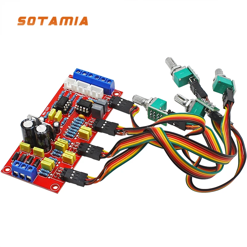 

SOTAMIA HIFI NE5532 Preamp Tone Board Treble + Midrange + Bass Preamplifier Volume Control For Audio Power Amplifiers