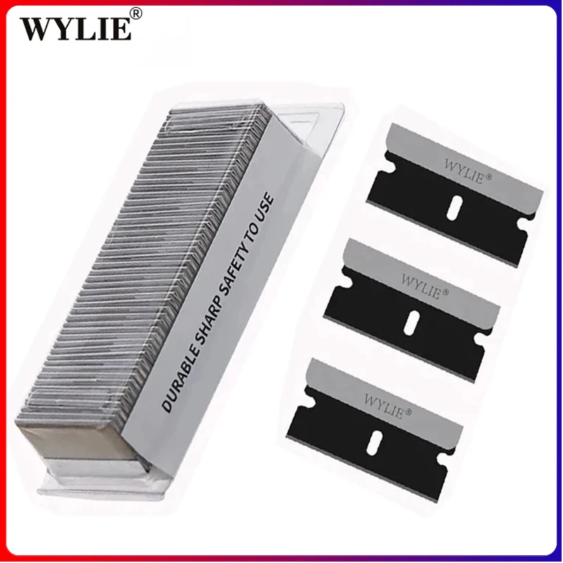 WYLIE-WL-009-100Pcs-Black-Single-Edge-Blade-Durable-Sharp-Razor-For ...