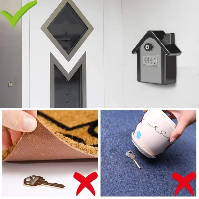 Large Alloy Key Lock Box 4 Digit Combination Security Lock Large Space for Home Office Key Safe Secret Storage Box Organizer 2