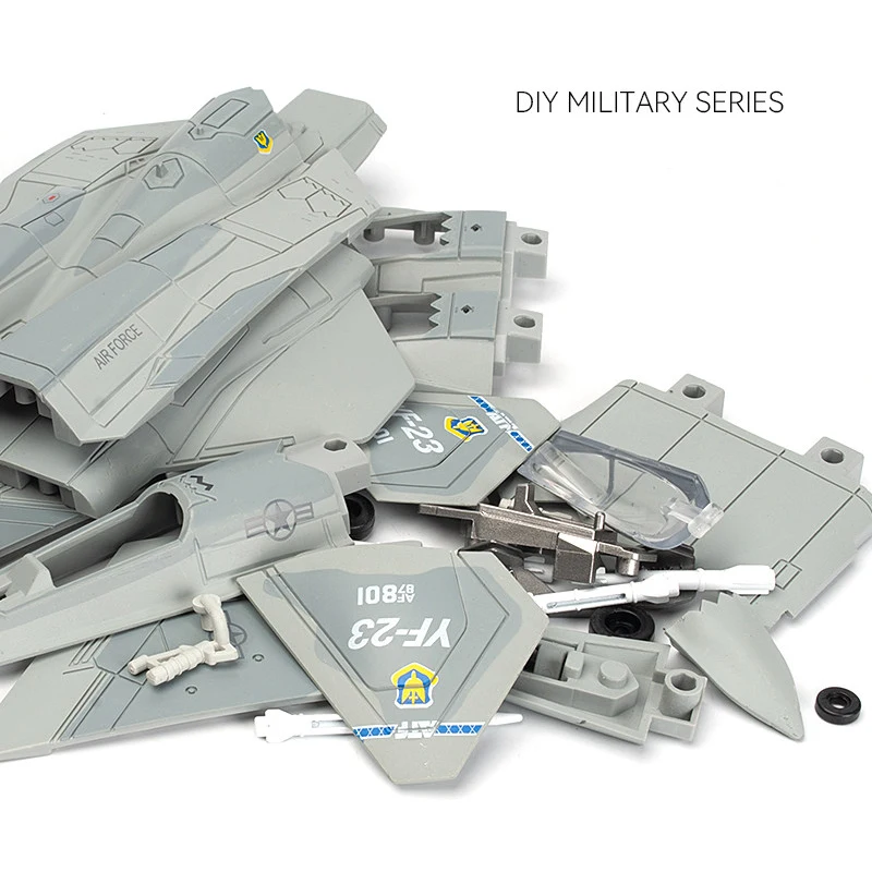 1:72 현대식 창의적인 군사용 YF-23 스텔스 블랙 위도우 전투기 무기 장난감 항공기 모델 조립 블록 장난감