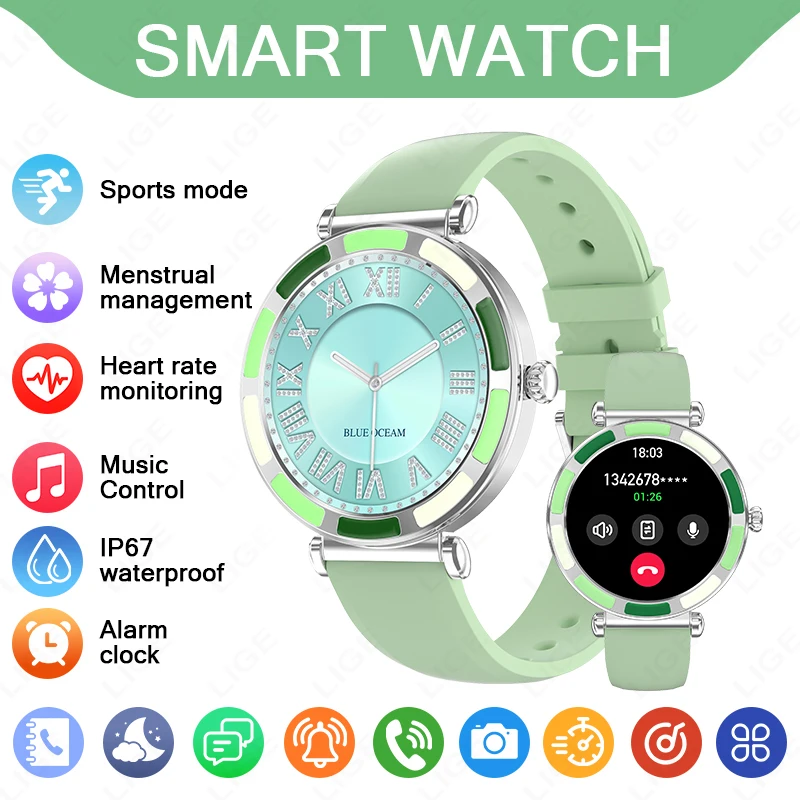 2026 LIGE New Smart Watch Women Bluetooth Call Custom Watches Dial Heart Rate Sleep Health Monitor Waterproof Ladies smart watch 1