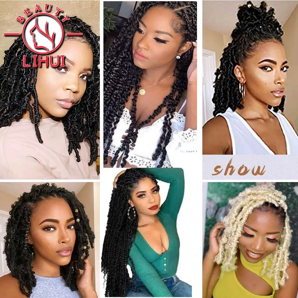 Lihui Synthetic Kinky Marley Braiding Crochet Hair Afro Twist Locs Hair Bulk Extensions Hair For Black Woman images - 6