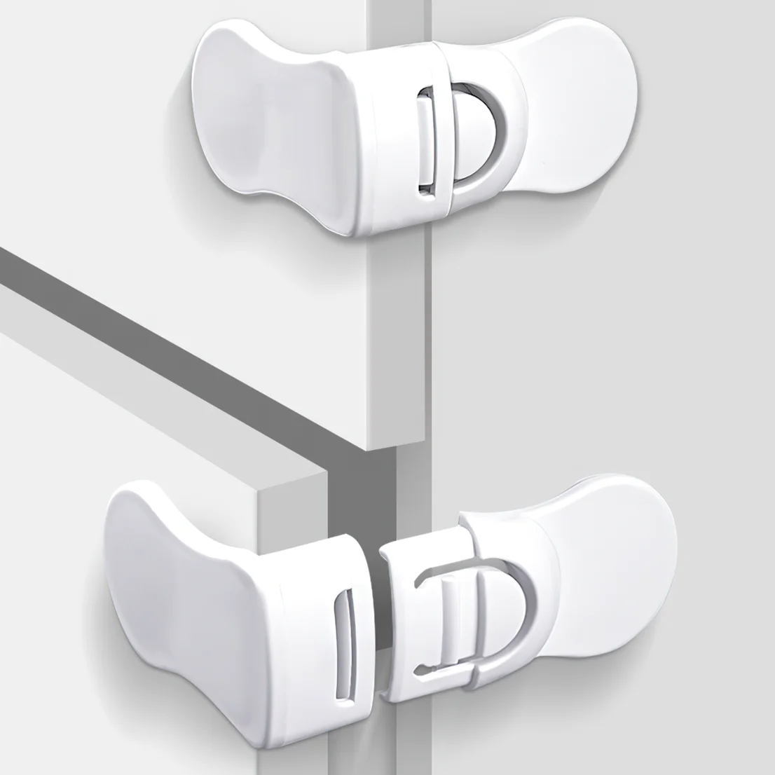 2pcs Cabinet Door Lock Door Lock Buckle Drawer Lock Baby Safety Lock Anti-pinch Hand Kids Security Buckle for Drawer Cabinet Refrigerator