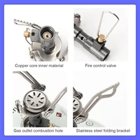 Folding Camping Stove Mini Camping Stove Lightweight Camping Stove Stand Burner Outdoor Gas Burner Head for Picnic Barbecue - Image 5