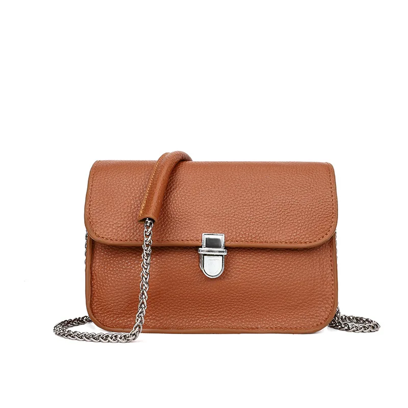 Genuine Leather Crossbody Bag For Women Small Handbag Turn Lock