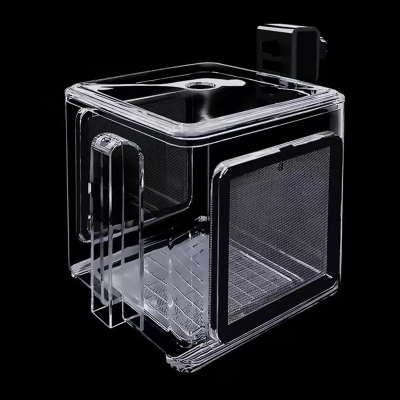 Clear Acrylic Fish Breeding Box with Detachable Mesh for Aquariums