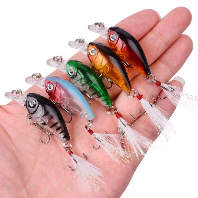 3/5pcs Crank Bait Minnow Fishing Lure Set Floating Artificial Hard Bait  Topwater Fishing Perch Baits - AliExpress