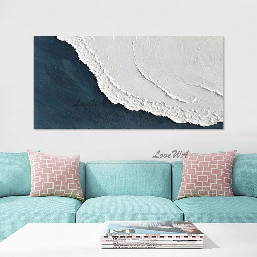 

Heavy Texture Simple Design Abstract Painting Black And White Living Room Wall Decoration Modern Canvas Art Handmade Picture
